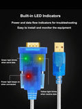 DTECH 10 Feet USB 2.0 to RS232 DB9 Serial Port Adapter Cable with FTDI Chipset Supports Windows 11 10 8 7 and Mac Linux