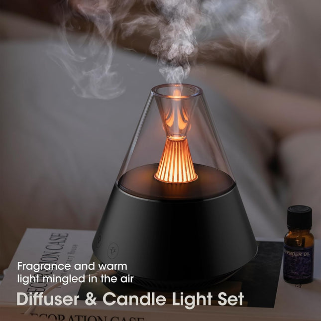 Essential Oil Diffuser, Modern Style Aroma Diffusers with Candle Light Remote Co