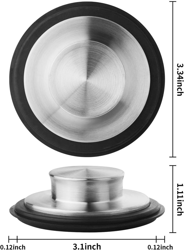 Tifanso Kitchen Sink Drain Stopper Cover, 2PCS Stainless Steel Garbage Disposal Stopper 3.34 Inch Drain Plug, Fits Stand