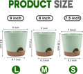 YNNICO Indoor Self Watering Planters with Drainage Holes and Saucers, 9,8, 7.5 Inches, Green, 3 Pots (Springgreen) 9+8+7.5 inch Springgreen