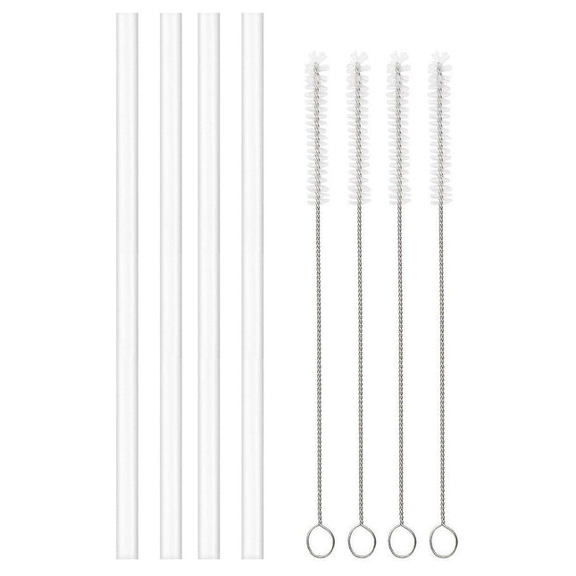 4-Pack Replacement Straws for Hydro Flask Wide Mouth Bottle Hydroflask Straw Lid, 4 BPA-FREE Straws and 4 Straw Cleaning