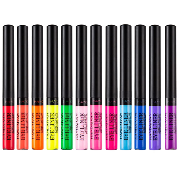 BestLand 12 Colors Matte Liquid Eyeliner Set Colorful UV Neon Eyeliner Pencil Pigmented Waterproof Smudgeproof Long Lasting Eye Liner Xmas