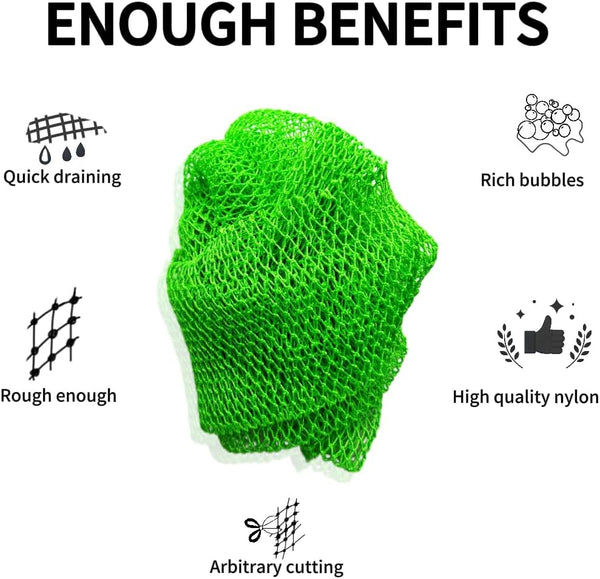 SPMKTBOZAI African Net Sponge Authentic, 2 Pieces African Exfoliating Sponge Real African Net Black Owned, African Bath Sponge Back Scrubber, Body