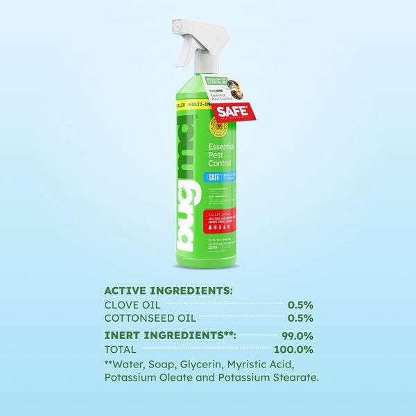 BugMD Empty Refillable Spray Bottle 32 oz for Pest Control Essential Oil Concentrate (Sold Separately), 3 Modes 32 Oz - Empty Spray Bottle