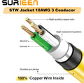 NEMA 10-30P to 6-50R Welding Adapter Cord, STW 10AWG/3C 1.5 FT | 30 Amp 3 Prong Male Plug to 50 Amp Female Connector, Fit for Welder Machine Cord