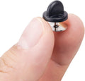 400pcs PVC Rubber Pin Backs Butterfly Clutch Pin Tie Tacks Blank for Uniform Badges Backing Holder Clasp Lapel Enamel (200 Sets) black