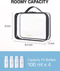 BAGSMART Clear Toiletry Bag with Handle 2-Pack TSA Approved, Black | Water-resistant Travel Toiletry Bag, Carry On Travel Accessories Bag, Airport