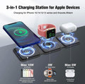 Charging Station is Compatible with Apple Multiple Devices - 3 in 1 Foldable Magnetic Wireless Charger Dock-Travel Charging Pad for iPhone 16 15