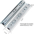 URBEST Drawer Slides 9 Inch Full Extension 3 Sections Ball Bearing Telescopic Slide Rails (9Inch)