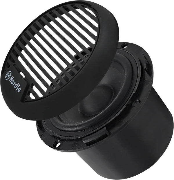 Herdio 3" Inch Marine Bluetooth Speakers Boat Motorcycle Hot Tub Stereo with Max Power 140 Watt (Black)