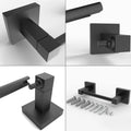 Ruacq Toilet Paper Holder Matte Black Double Post Pivoting Square Tissue Holders Roll Holder Hangers Toilet Paper Modern Wall Mounted, Commercial