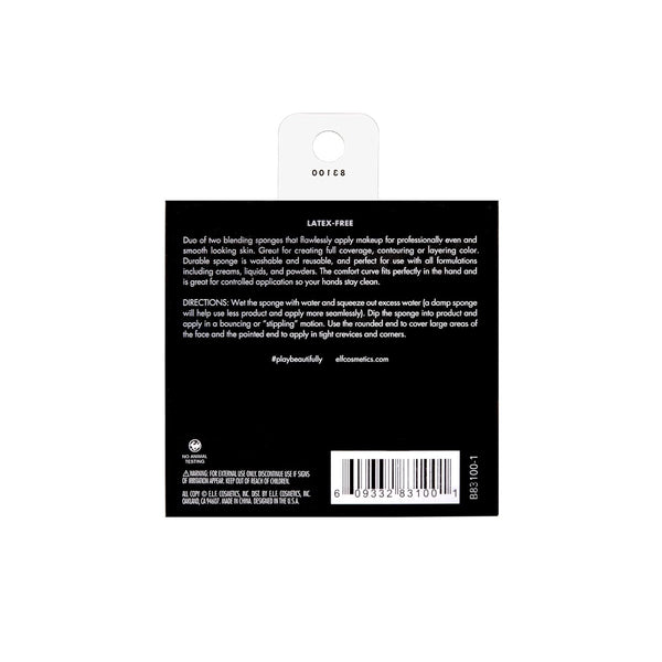 E.L.F. Blending Sponge Duo, Multi-Sided Makeup Sponges for Easy Blending of Concealer, Foundation, Contour & More, Vegan & Cruelty-Free