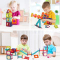 Magnetic Tiles,125 Piece Pipe Magnetic Blocks for Toddlers, 3D Clear Magnets Toys, STEM Toy Children Magnetic Tiles Building Set for Kids Boys