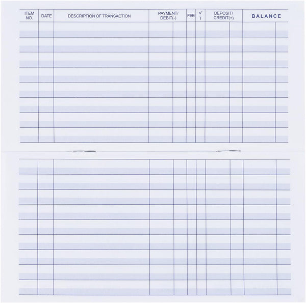 20 Pack Checkbook Register, Check Registers for Personal, Blank Ledger Transaction Registers for Personal or Business Bank, Check Register Book