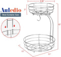 Auledio 2-Tier Countertop Fruit Vegetables Basket Bowl Storage With Banana Hanger,Chrome