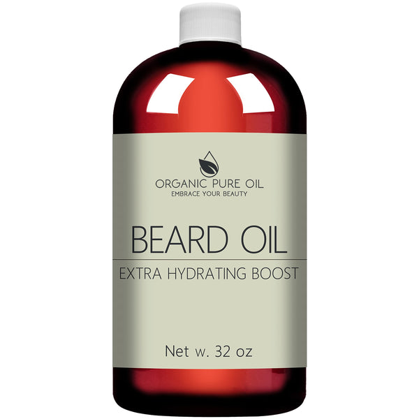 Unscented Beard Oil - Natural, Non-Gmo, Facial Hair Hydrating & Conditioning Oil Blend - 32 Oz - Bulk Sized, Promoting Growth and Silky Smooth