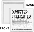Funny Office Decor Dumpster Firefighter Wood Block Box Sign Office Desk Shelf Decor, Funny Coworker Boss Gifts