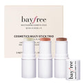 bayfree 3 PCS Makeup Cream Contour Stick Set, Highlighter Stick & Bronzer Stick & Blush Stick, Long Lasting, Natural Face Contour, Dewy & Matte