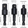 Right Angle Drill Adaptor,4-in-1 Impact Drill Bit Extension,360° Rotatable 1/4 3/8 1/2" Impact Grade Socket Adapter Set,105 Degree Angle