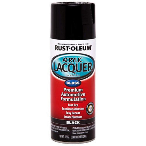 Rust-Oleum Automotive 253365 12-Ounce Acrylic Lacquer Spray, Black Gloss Gloss Black