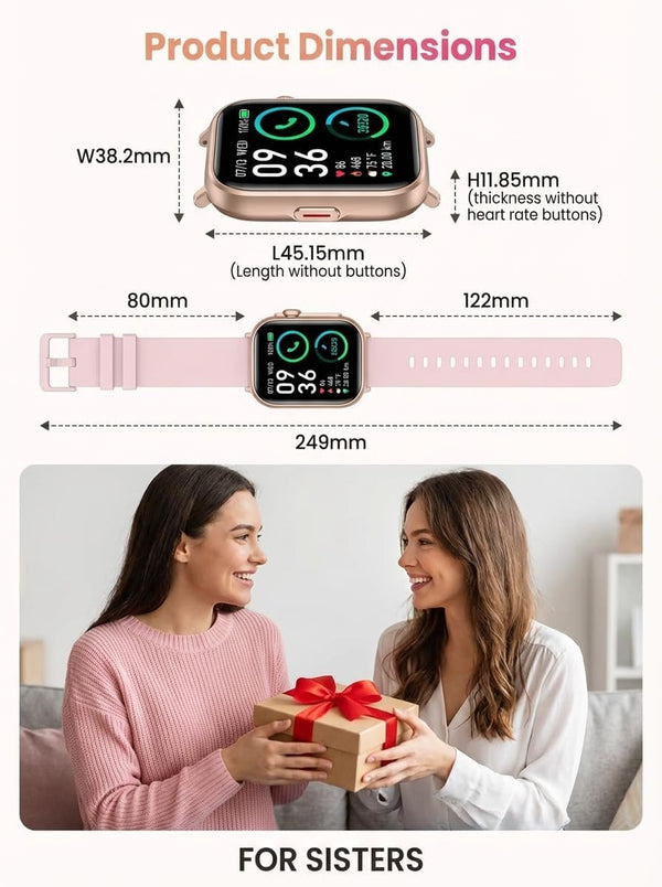 SKG Smart Watch for Men Women Android Iphone, with Alexa Built-In & Bluetooth Call(Answer/Make Call) 1.69" Fitness Tracker with IP68 Waterproof,