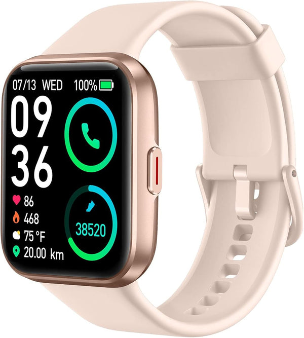 SKG Smart Watch for Men Women Android Iphone, with Alexa Built-In & Bluetooth Call(Answer/Make Call) 1.69" Fitness Tracker with IP68 Waterproof,
