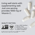 Sports Research Vitamin C 1000Mg - Non-Gmo Project Verified Ascorbic Acid Vitamin C Supplement for Immune Support & Antioxidant Protection | Vegan