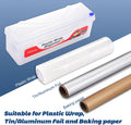 Plastic Wrap Dispenser with Cutter -Cling Wrap Dispenser with Slide Cutter for Food Film, Tin Foil, Aluminum Foil, Baking Paper (Plastic Wrap