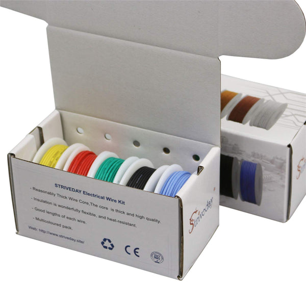 30AWG Tinned Copper Silicone Hook Up Wire 600V Stranded Electrical Cable for DIY Electronics & Electrical Projects (Box-1) 30AWG Silicone wire