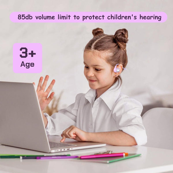 Kids Headphones, LK15 Open Ear Bluetooth Headphones with Air Conduction, Ultra-Light, 85Db Volume Limiting Wireless Headphone for Children Teens