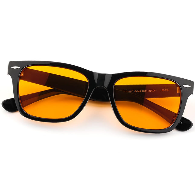 Sleep Glasses 99.9% Blue Light Glasses Dual AR Coatings Amber Orange Lens for Co