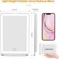 Rechargeable Travel Makeup Mirror 72 LED Lighted Makeup Travel Mirror Compact Slim Vanity Mirror with Lights Makeup Mirror with 3 Lighting Modes