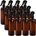 Bekith 12 Pack Plastic Spray Bottles with Black Fine Mist Sprayers, 16Oz Refillable Spray Container for Cleaning Solutions, Plants, Hair