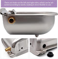 Automatic Dog Water Bowl Dispenser with Brass Float Valve and Drain Hole, 304 Stainless Steel Dog Water Dispenser Livestock Waterer for Dog
