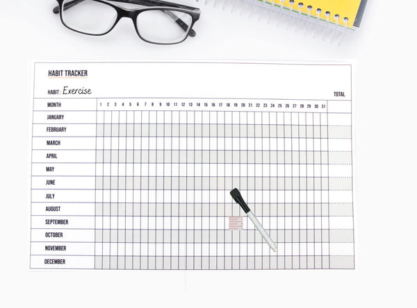 Dry Erase Habit Tracker Calendar Ã¢ÂÂ Double-Sided Monthly & Yearly Goal Planner Ã¢ÂÂ 11Ã¢ÂÂX17Ã¢ÂÂ Laminated, Reusable Ã¢ÂÂ Includes 2