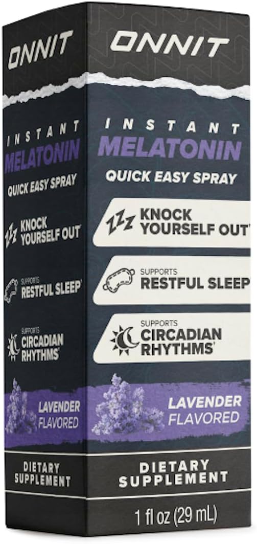 ONNIT Melatonin Liquid Sleep Support Spray, IGEN™ Non-GMO Tested, Lavender Flavor, Sleep Support for Adults, 3mg Melatonin per Spray, 1 fl oz