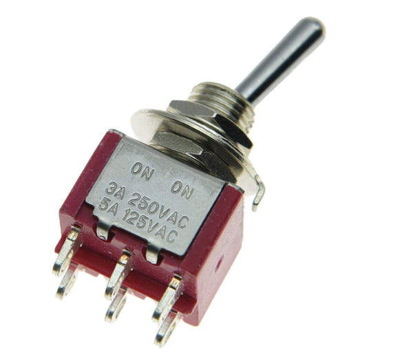 COM 3X DPDT 6 Pin 2 Position ON ON Guitar Mini Toggle Switch Car/Boat Switches