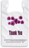 Purple Flower Thank You Plastic Shopping Bags - 500 pcs/case