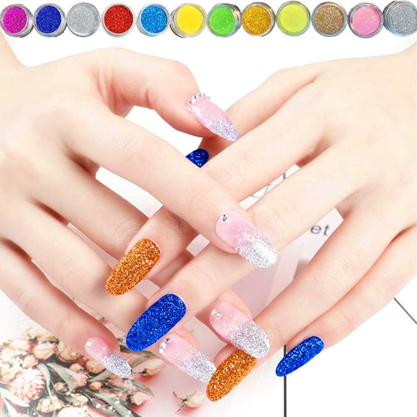 Nail Kit Set Professional Acrylic with Everything, 12 Glitter Acrylic Powder Kit Nails Art Tips Decoration, DIY Gifts for Women Nail Art Tool and