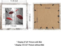 Finefrarm 12x12 Frame Matted to Display 8x8 Photos with Mat or 12 x 12 Pictures Without Mat Rustic Photo Frames Wall Art for Living Room Wall Mounting