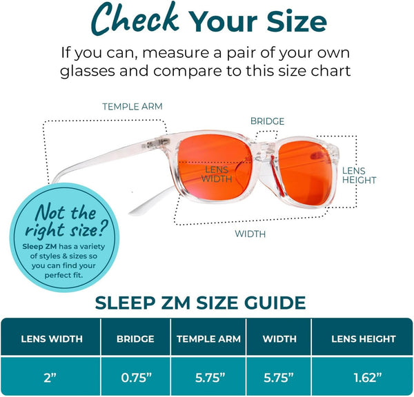 Sleep ZM Blue Light Blocking & Light Sensitivity Glasses with 14 Lens Types 7 Crystal Frame - Sleep Aid Orange Lens