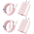 Super Fast Charger Type C, 25W USB C Wall Charger Fast Charging 6.6FT Cable Pink 6.6FT