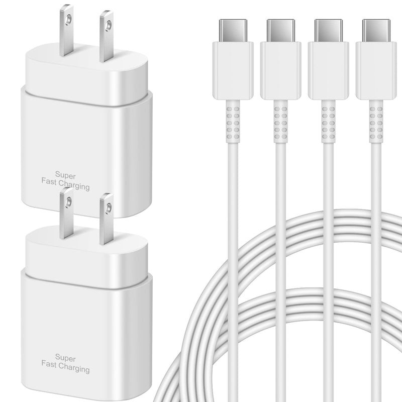 Type C Charger Fast Charging, Samsung 25W USB C Fast Wall Charger Block White