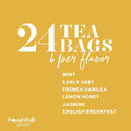Thoughtfully Gourmet Cat Lover'S Tea Gift Set: Includes 24 Teas in 6 Flavors with Stylish Cat Art and Fun Quotes for Cat Moms and Dads, Set of 24