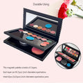 Double Layer Book Shape Empty Magnetic Eyeshadow Makeup Palette with Mirror and 20Pcs Adhesive Stickers, Sliver Stars Cover, Fits Standard and