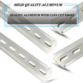 2 Piece DIN Rail Slotted for Hardware Components Mounting, Aluminum Din Rails with RoHS - 13 Inches Long, 35mm Width, 7.5mm Height