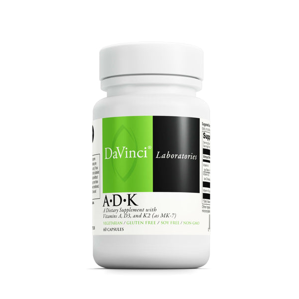 Davinci Labs ADK - Helps Support Bone, Heart & Immune Health* - Dietary Supplement with Vitamins A, D3 & K2 (As MK-7) - Vegetarian, Gluten Free &