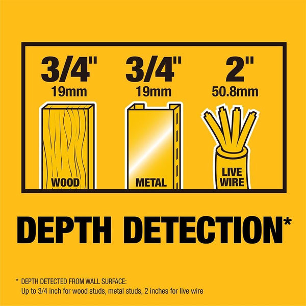 DEWALT Stud Finder, 3/4”, Locate Framing Studs Efficiently with LED Arrows, Ideal for Wood and Metal, AAA Batteries Included (DW0100)