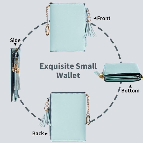 Gostwo Small Wallets for Women, Stylish Womens Wallet with ID Window, Zippered Coin Pocket and Tassel. Cute RFID Wallet for Women, ideal for Teen