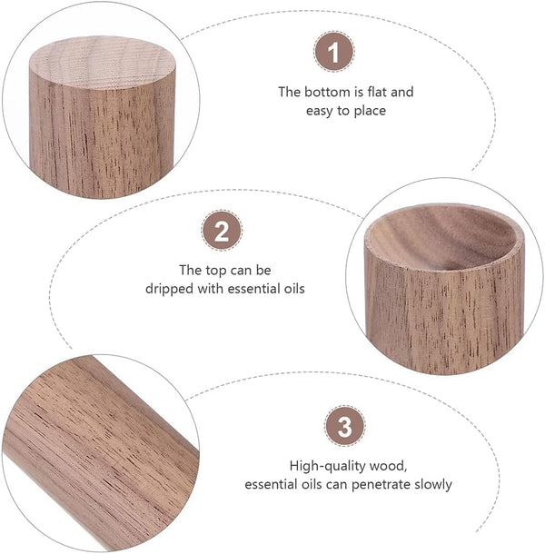 Brown Walnut Wood Essential Oil Diffuser,Wooden Aromatherapy Round Office Home Car Diffuser,Small Wooden Diffuser for Essential Oils Aromatherapy